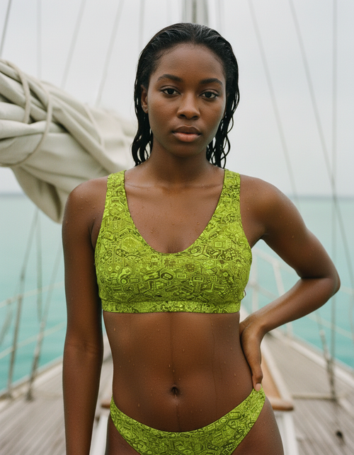 Lime Nami Bikini Top Padded Bikini Top — Dripper