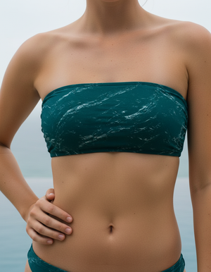 Turquoise Eclipse Bikini Top Bandeau Bikini Top — Dripper