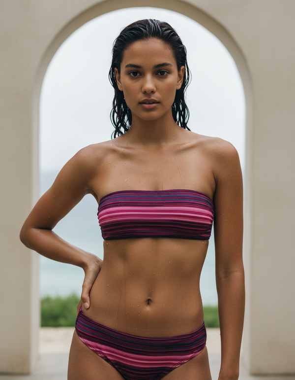 Amaranth Pulse Bandeau Bikini Top