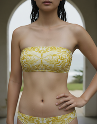 Yellow Burst Bandeau Bikini Top