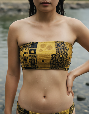 Yellow Aureate Bikini Top Bandeau Bikini Top — Dripper