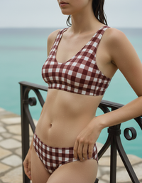 Coffee Bean Meadow Padded Bikini Top
