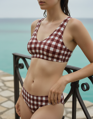 Coffee Bean Meadow bikini tops