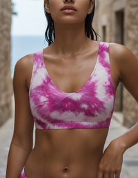 Electric Fuchsia Drift Padded Bikini Top