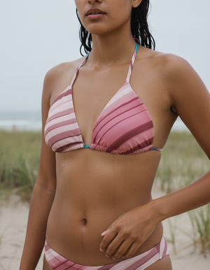 Tea Rose Prism Bikini Top Padded String Bikini Top — Dripper