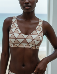 Tea Rose Koi Padded Bikini Top