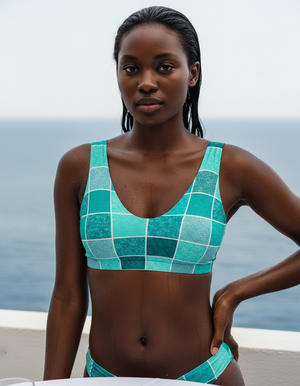 Turquoise Rhapsody Bikini Top Padded Bikini Top — Dripper