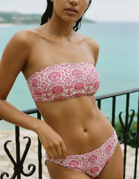 Hot Pink Rangoli Bandeau Bikini Top