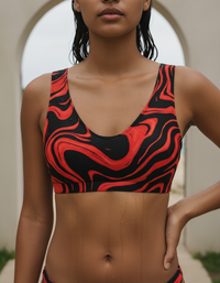 Fiery Red Eclipse Padded Bikini Top