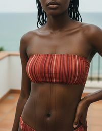 Fiery Red Prism Bandeau Bikini Top