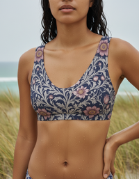 Burnished Lilac Acanthus Padded Bikini Top