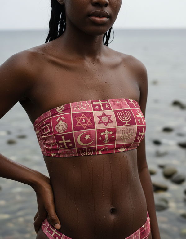 Hot Pink Unity Bandeau Bikini Top