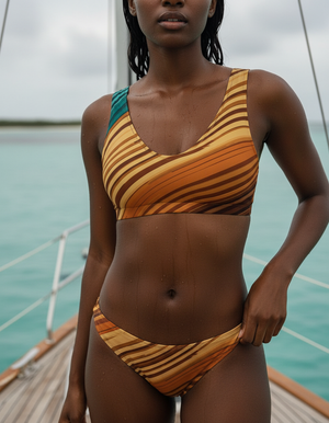 Coffee Bean Prism Bikini Top Padded Bikini Top — Dripper
