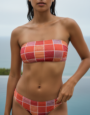 Coral Rhapsody Bikini Top Bandeau Bikini Top — Dripper