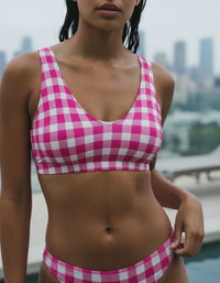 Electric Fuchsia Meadow Padded Bikini Top