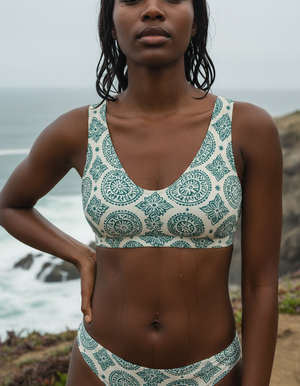 Turquoise Chroma Bikini Top Padded Bikini Top — Dripper