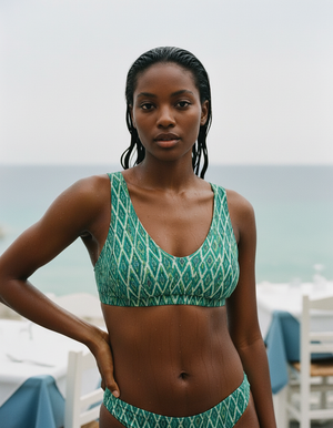 Transformative Teal Jasmine bikini tops