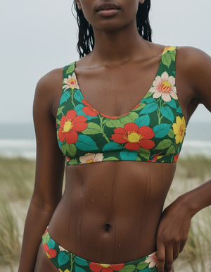 Runway Emerald Koi Bikini Top Padded Bikini Top — Dripper
