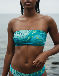 Transformative Teal Astral Bandeau Bikini Top