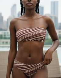 Dusty Rose Sway Bandeau Bikini Top