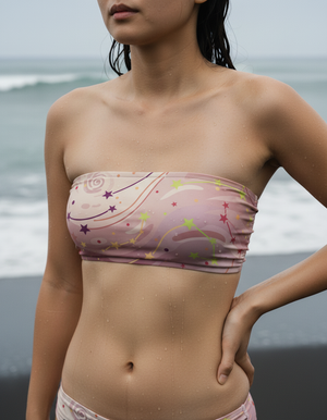 Dusty Rose Astral Bikini Top Bandeau Bikini Top — Dripper