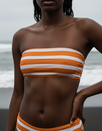 Citrus Orange Harbor Bandeau Bikini Top