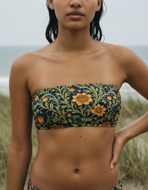 Lime Acanthus Bikini Top Bandeau Bikini Top — Dripper