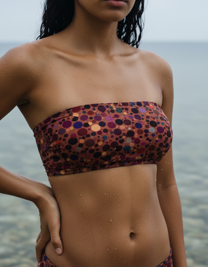 Tea Rose Dapple Bikini Top Bandeau Bikini Top — Dripper