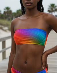 Waves of Color Bandeau Bikini Top
