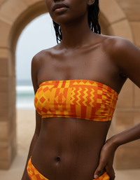 Citrus Orange Moyo Bandeau Bikini Top