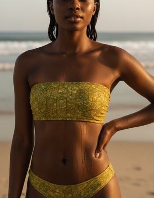 Runway Chartreuse Yuzu Bikini Top Bandeau Bikini Top — Dripper