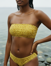Lemon Yellow Jasmine Bandeau Bikini Top
