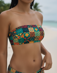 Hot Pink Pulse Bandeau Bikini Top