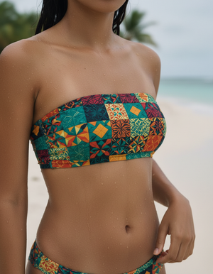 Hot Pink Pulse Bikini Top Bandeau Bikini Top — Dripper