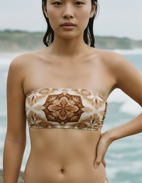Coffee Bean Prism Bandeau Bikini Top