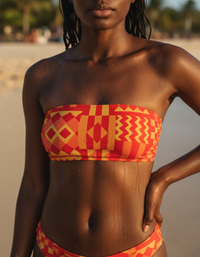 Fiery Red Moyo Bandeau Bikini Top