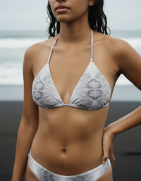 White Onyx Indigo Padded String Bikini Top