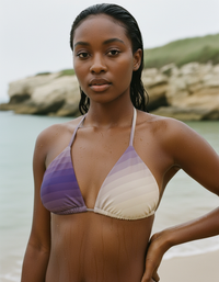 Angora Ripple Padded String Bikini Top
