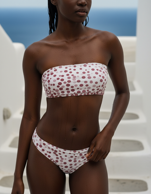 Dusty Rose Pixel Bikini Top Bandeau Bikini Top — Dripper