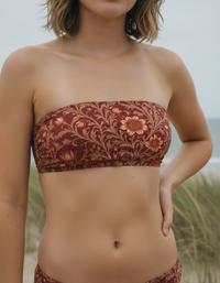 Lava Falls Acanthus Bandeau Bikini Top