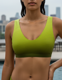 Lime Ripple Padded Bikini Top