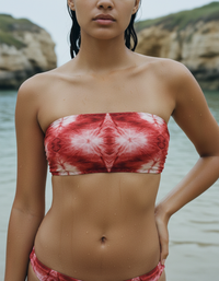 Fiery Red Indigo Bandeau Bikini Top