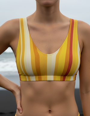 Yellow Pulse Bikini Top Padded Bikini Top — Dripper