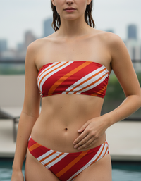 Fiery Red Vivid Bandeau Bikini Top