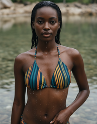 Geometric Burst Prism Padded String Bikini Top