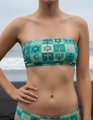 Turquoise Unity bikini tops