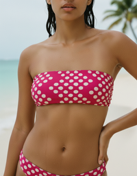 Electric Fuchsia Tide Bandeau Bikini Top