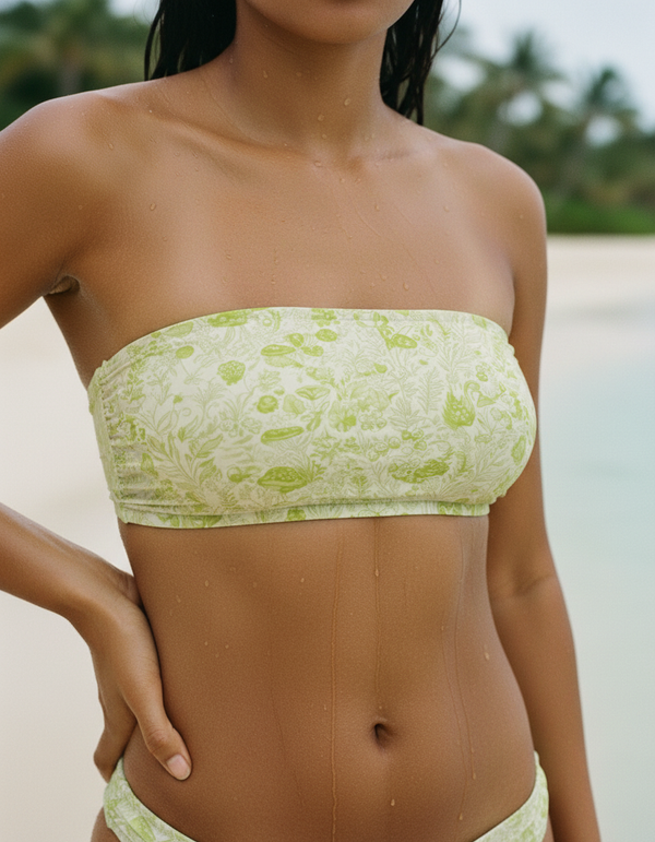 Lime Meadow Bandeau Bikini Top