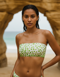 Lime Pixel Bandeau Bikini Top