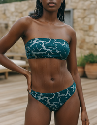 Transformative Teal Vector Bandeau Bikini Top